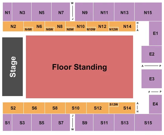 ENDSTAGE GA 2 Seating Map Seating Chart