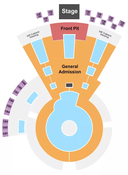 ENDSTAGE PIT W CABANA Seating Map Seating Chart