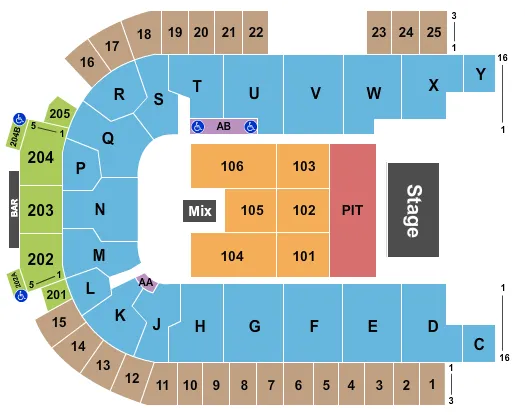 ENDSTAGE GA PIT Seating Map Seating Chart