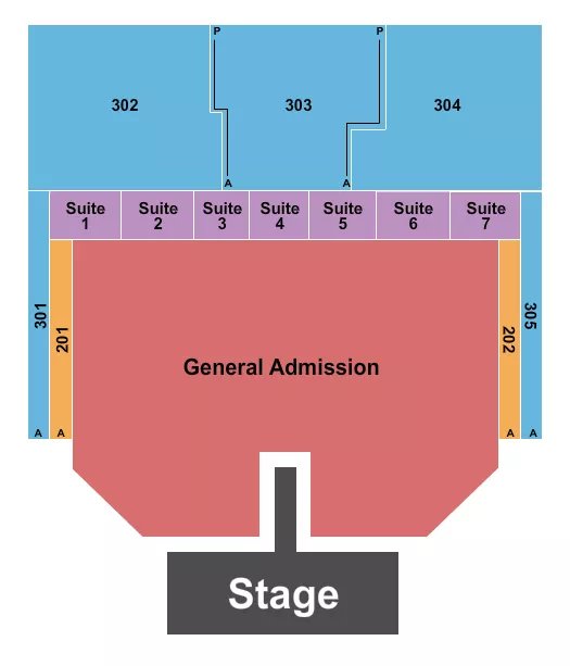 ENDSTAGE GA CATWALK Seating Map Seating Chart