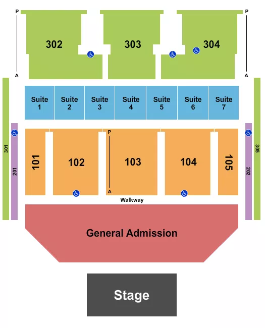 ENDSTAGE GA 2 Seating Map Seating Chart