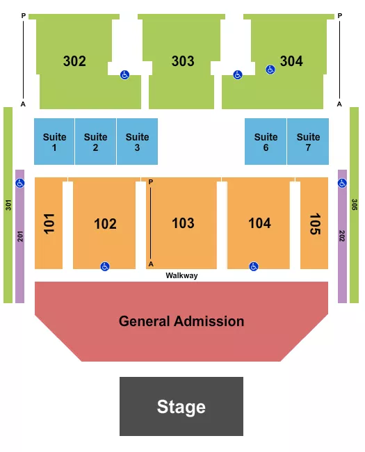 ENDSTAGE GA 3 Seating Map Seating Chart