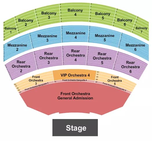 ENDSTAGE GA 2 Seating Map Seating Chart
