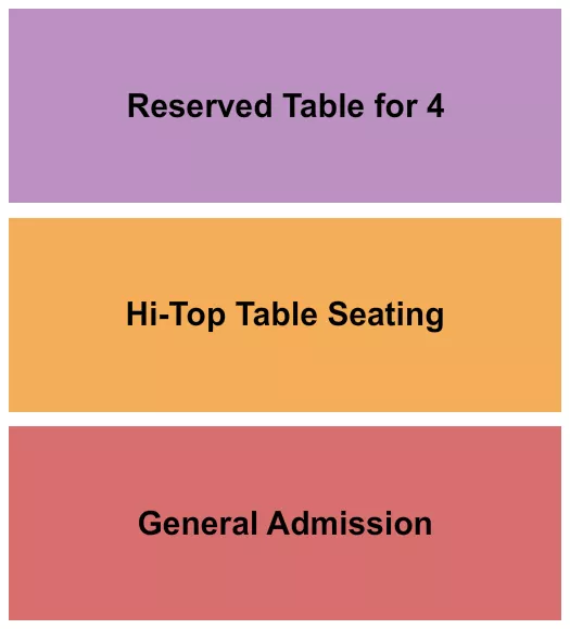GA TABLE HI TOP Seating Map Seating Chart