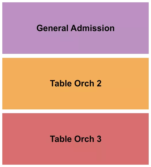 GA ORCH TABLE Seating Map Seating Chart