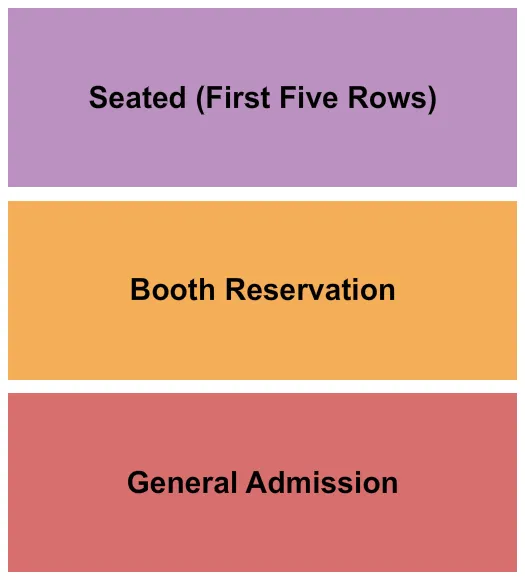 GA BOOTH SEATED Seating Map Seating Chart