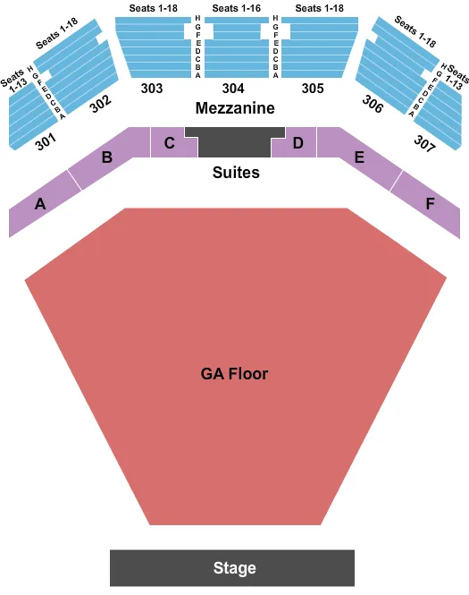 ENDSTAGE GA FLR 2 Seating Map Seating Chart