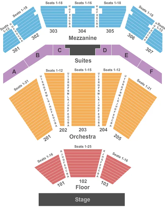 END STAGE Seating Map Seating Chart