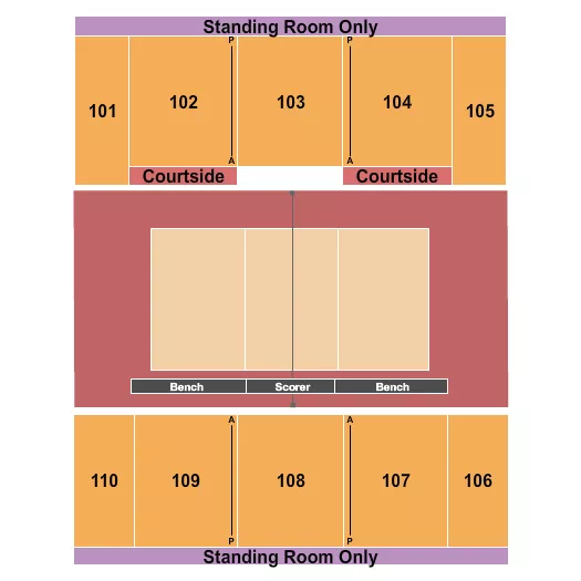 VOLLEYBALL Seating Map Seating Chart