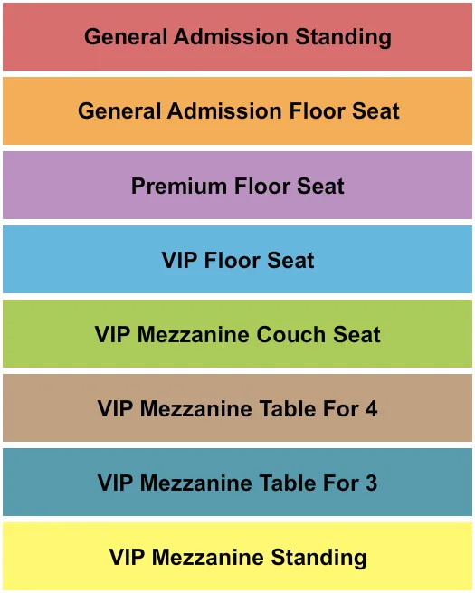 GA PREMIUM VIP Seating Map Seating Chart