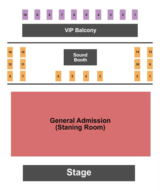 ENDSTAGE SRO TABLES Seating Map Seating Chart