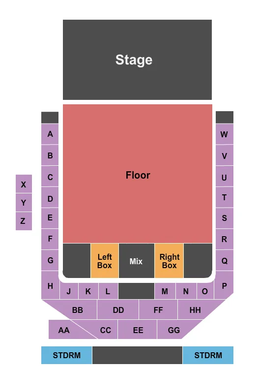 ENDSTAGE GA FLOOR Seating Map Seating Chart
