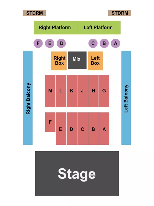 ENDSTAGE W PLATFORMS BALCONY Seating Map Seating Chart