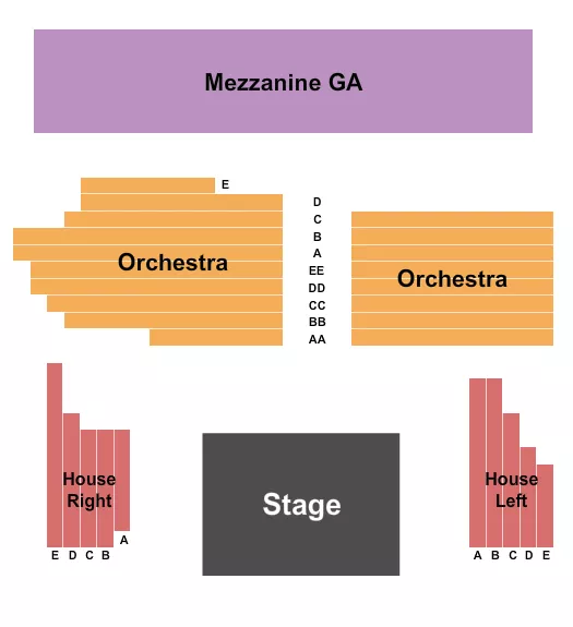 ENDSTAGE GA MEZZ Seating Map Seating Chart
