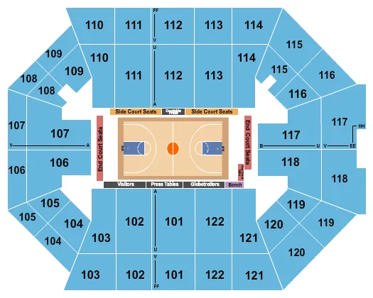 BASKETBALL HARLEM GLOBETROTTERS Seating Map Seating Chart