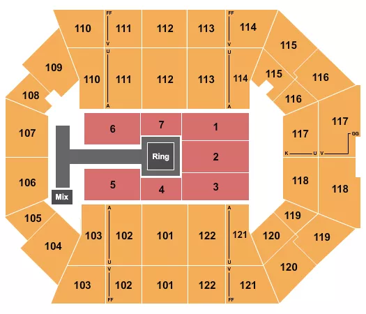 WWE Seating Map Seating Chart