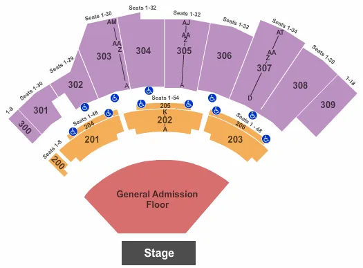 ENDSTAGE GA FLOOR Seating Map Seating Chart
