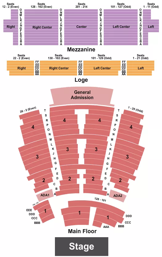 END STAGE 3 Seating Map Seating Chart