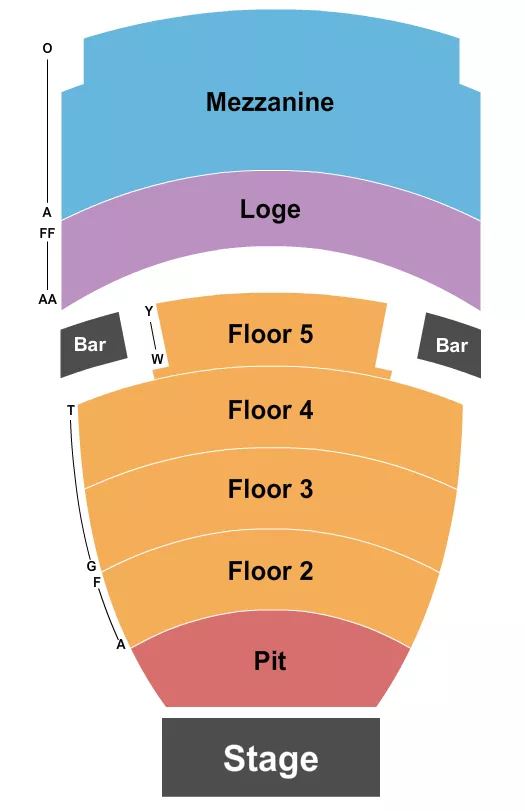 ENDSTAGE PIT Seating Map Seating Chart