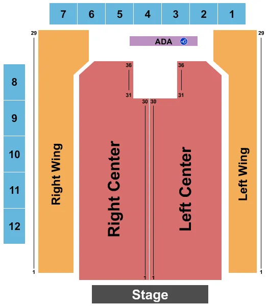 ENDSTAGE Seating Map Seating Chart