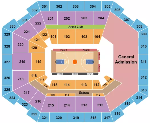 BASKETBALL WITH GA Seating Map Seating Chart