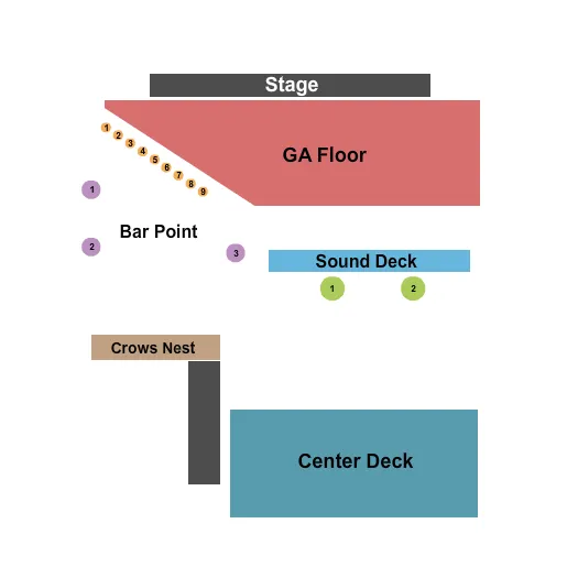 GA FLOOR CENTER DECK Seating Map Seating Chart