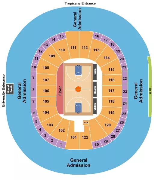 THOMAS MACK CENTER BASKETBALL MOUNTAIN WEST Seating Map Seating Chart