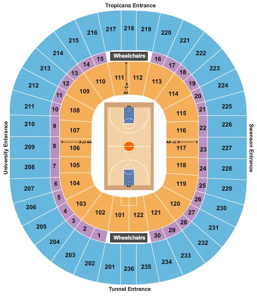 THOMAS MACK CENTER BASKETBALL 2 Seating Map Seating Chart