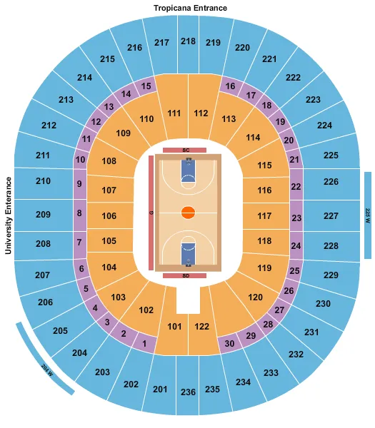 THOMAS MACK CENTER HARLEM GLOBETROTTERS Seating Map Seating Chart