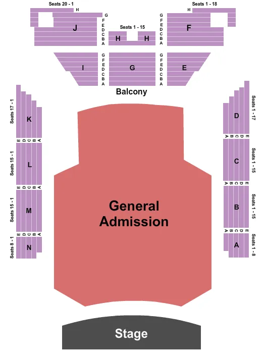 THOMAS WOLFE AUDITORIUM AT HARRAHS CHEROKEE CENTER GA FLOOR RSV BALC Seating Map Seating Chart
