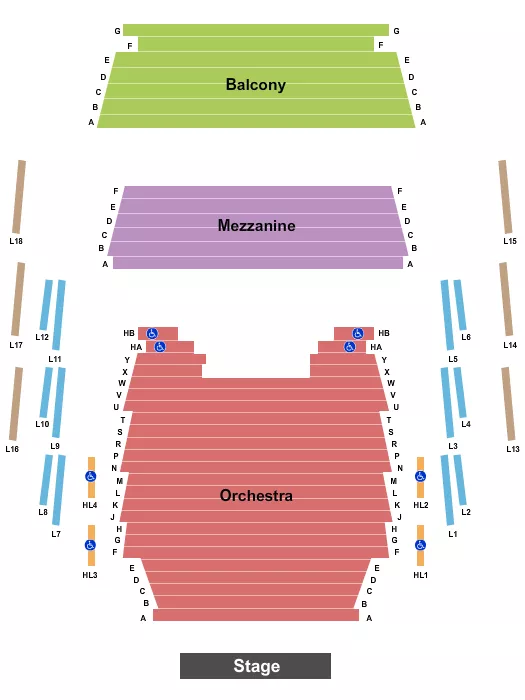 ENDSTAGE ROW A START Seating Map Seating Chart