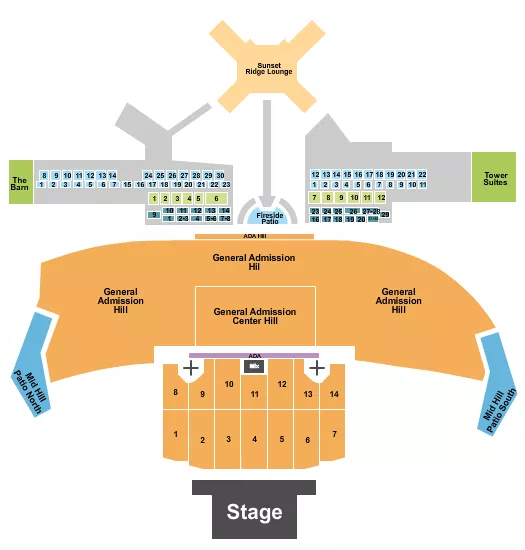 END STAGE Seating Map Seating Chart