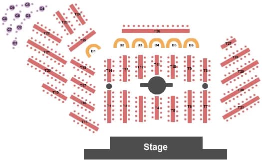 THUNDERLAND SHOWROOM AT EXCALIBUR HOTEL CASINO END STAGE Seating Map Seating Chart