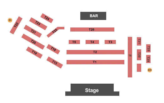 THUNDERLAND SHOWROOM AT EXCALIBUR HOTEL CASINO THUNDER FROM DOWN UNDER 2 Seating Map Seating Chart