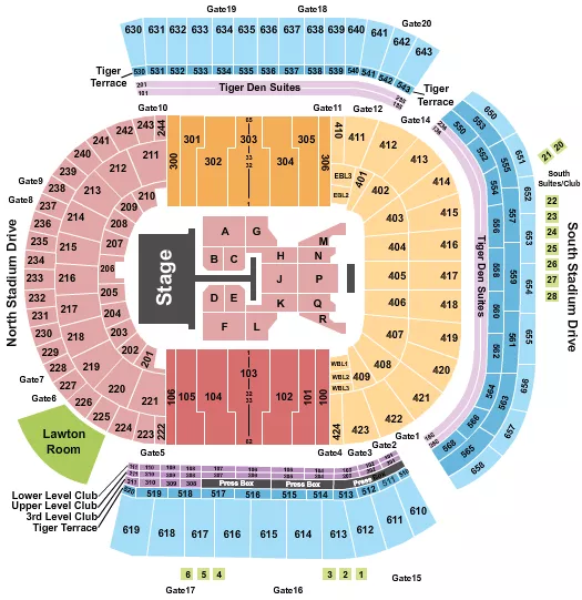 TIGER STADIUM BATON ROUGE POST MALONE Seating Map Seating Chart