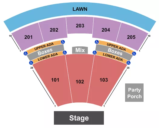 ENDSTAGE UPPER LOWER ADA Seating Map Seating Chart