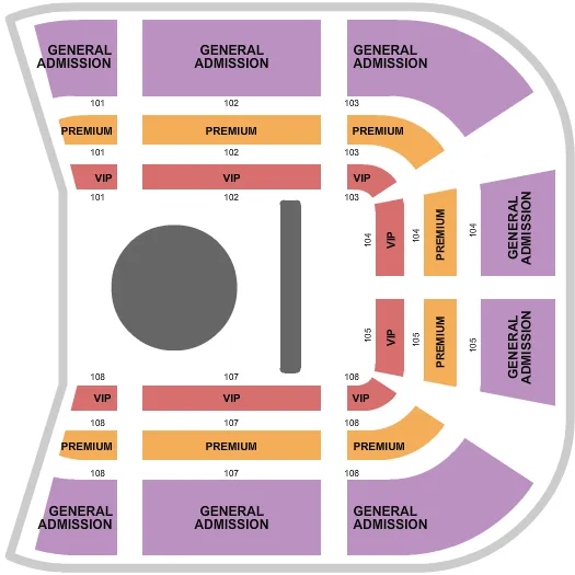 GARDEN BROS NUCLEAR CIRCUS Seating Map Seating Chart