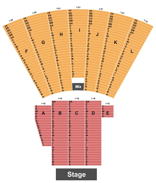 END STAGE Seating Map Seating Chart