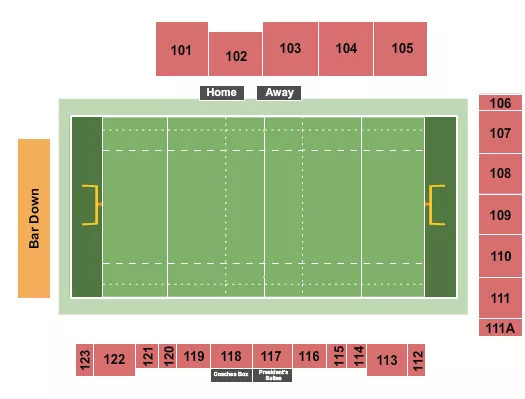 RUGBY Seating Map Seating Chart
