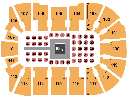 BOXING 1 Seating Map Seating Chart