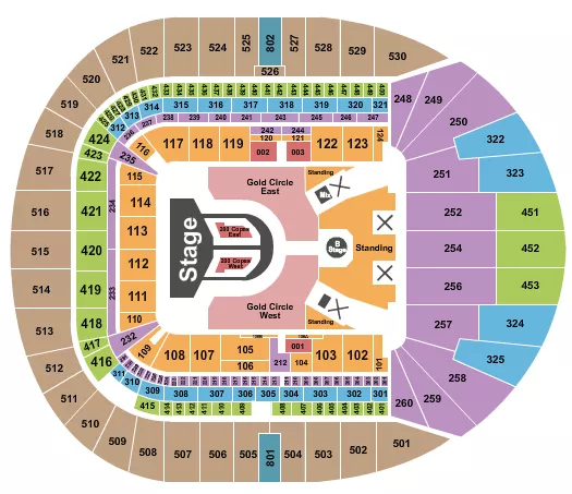 ENDSTAGE GC EAST WEST Seating Map Seating Chart