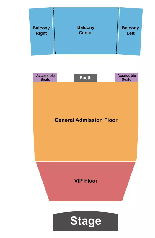 TOWER THEATRE OK ENDSTAGE VIP PIT Seating Map Seating Chart