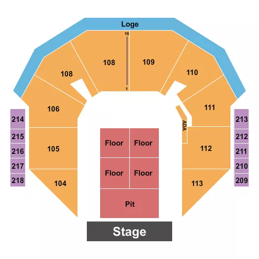 ENDSTAGE PIT Seating Map Seating Chart