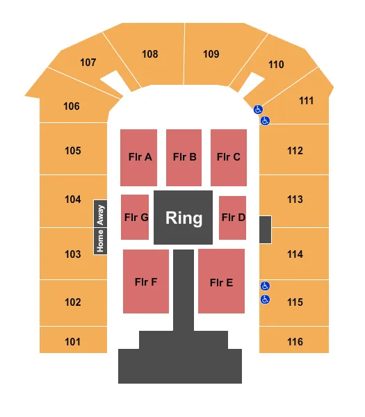 WWE Seating Map Seating Chart