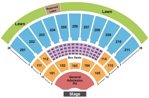 ENDSTAGE WITH GA PIT 2 Seating Map Seating Chart