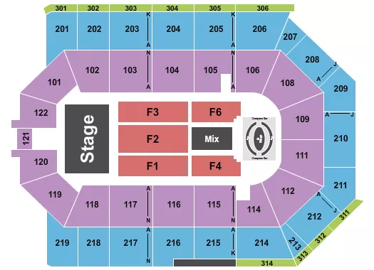 TOYOTA ARENA ONTARIO CARIN LEON Seating Map Seating Chart
