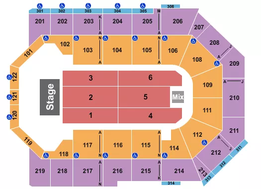 TOYOTA ARENA ONTARIO ENDSTAGE 2 Seating Map Seating Chart