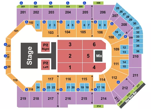 TOYOTA ARENA ONTARIO OLD DOMINION Seating Map Seating Chart
