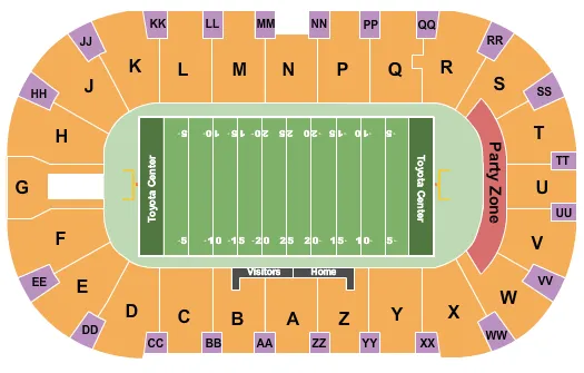 TOYOTA CENTER KENNEWICK FOOTBALL Seating Map Seating Chart