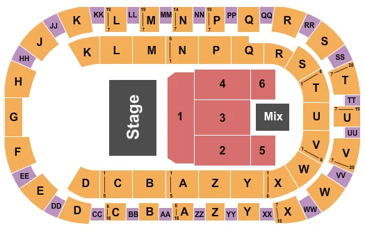 TOYOTA CENTER KENNEWICK HALF HOUSE Seating Map Seating Chart